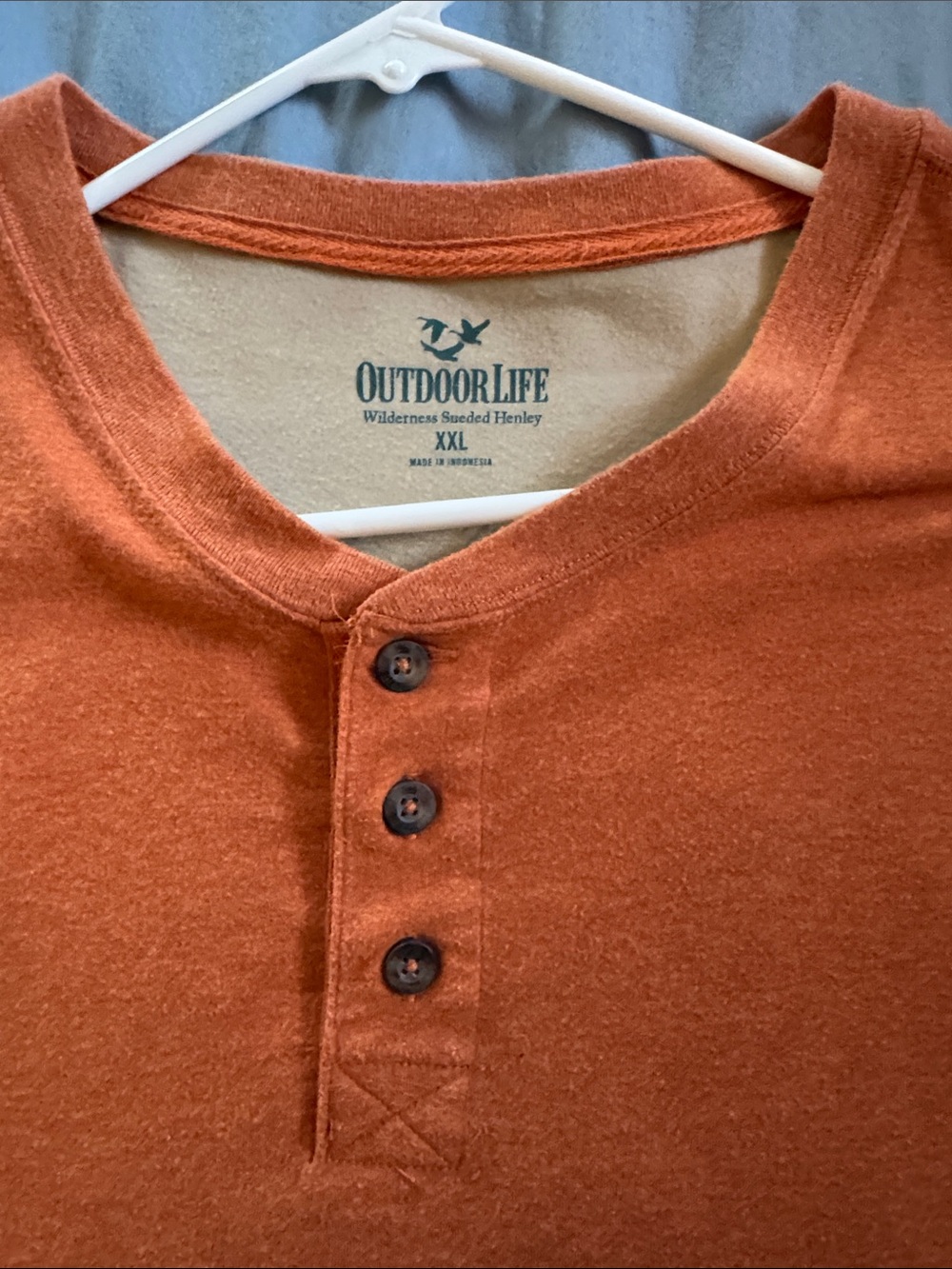 Outdoor Life Men's Short-Sleeve Henley in Burnt Orange - Picture 2 of 3